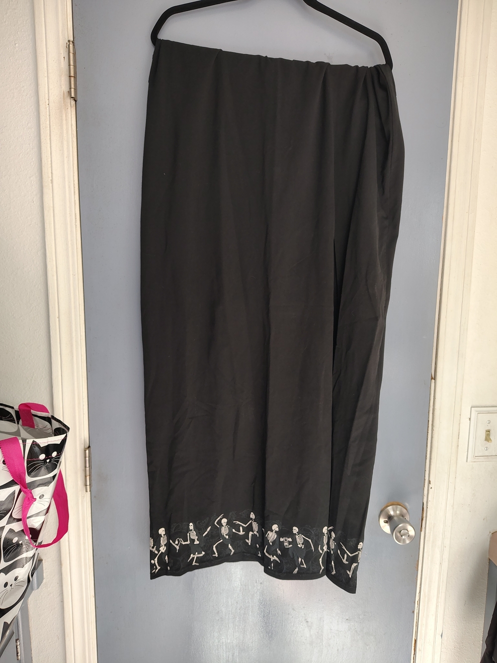 Killstar Black Maxi Skirt with Skeleton Hem